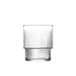 Set of 6 LAV Helen 325ml ribbed stackable clear glass tumblers for drinks