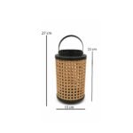 Brown metal decorative lantern 27cm with handle for home ambiance lighting