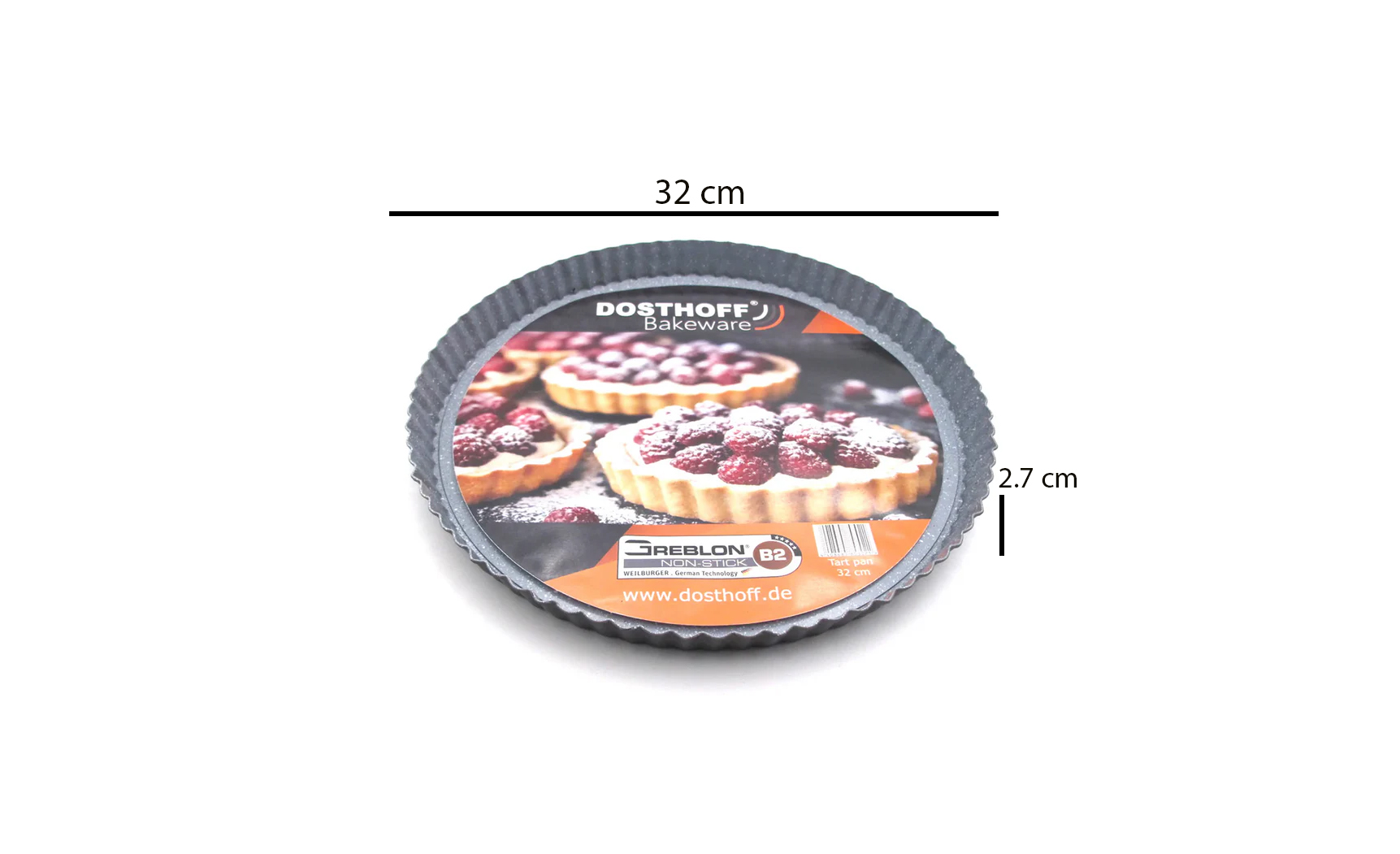 Dosthoff 32 cm tart pan with Greblon B2 non stick coating for baking tarts and quiches in Lebanon