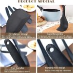6-piece silicone spatula set heat resistant non-stick cooking baking tools on white background