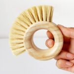Bamboo Round Scrub Brush Kitchen Cleaning Tool