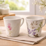 Melamine cappuccino mug 12.5 oz with floral leaf design lightweight coffee cup Homedash Lebanon