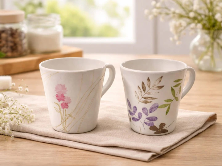 Melamine cappuccino mug 12.5 oz with floral leaf design lightweight coffee cup Homedash Lebanon