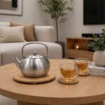 Round wooden trivet 19 cm with feet heat resistant kitchen pot holder Homedash Lebanon