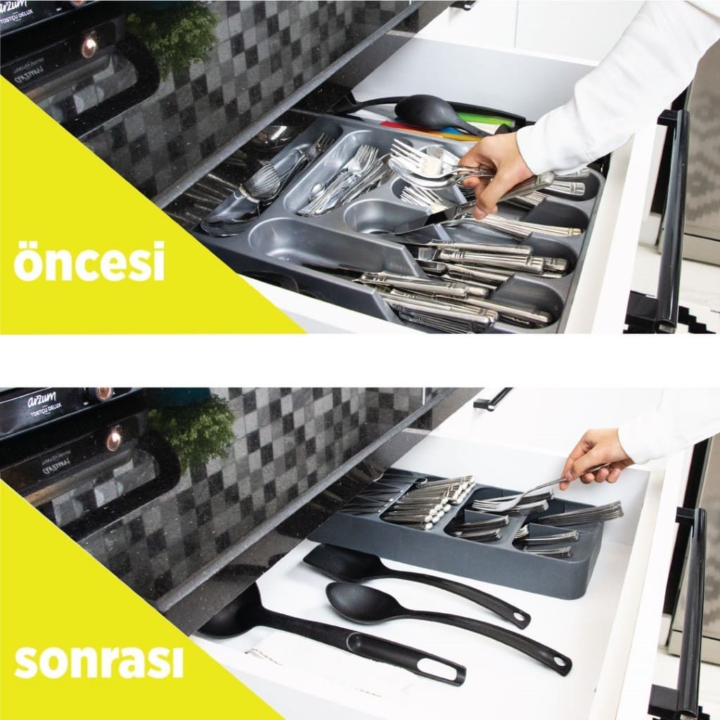 Space-saving 9 compartment cutlery organizer tray for kitchen drawers in Lebanon