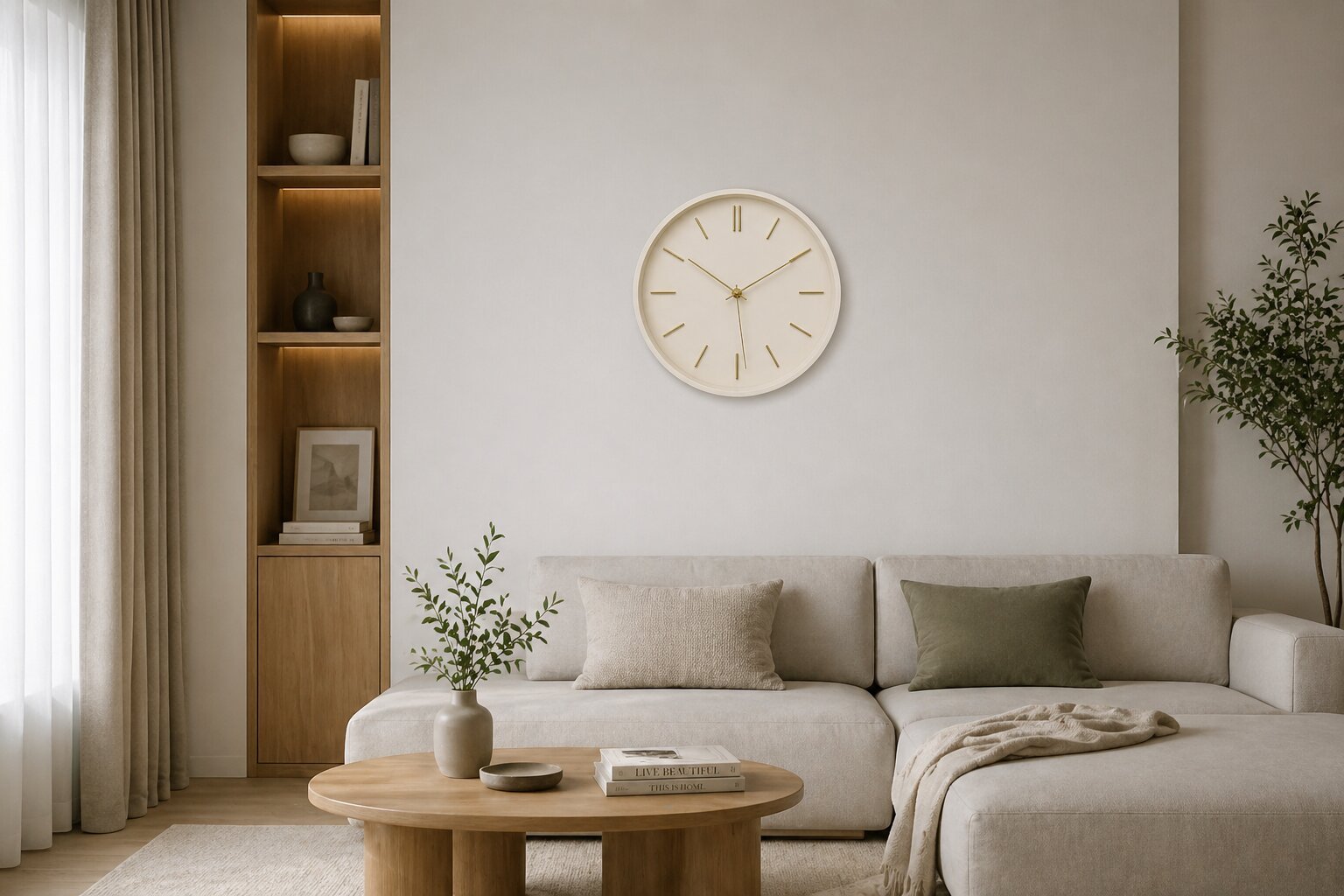 modern wall clock 29cm minimalist design