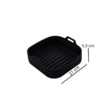 21cm reusable silicone air fryer basket non-stick black liner for healthy cooking