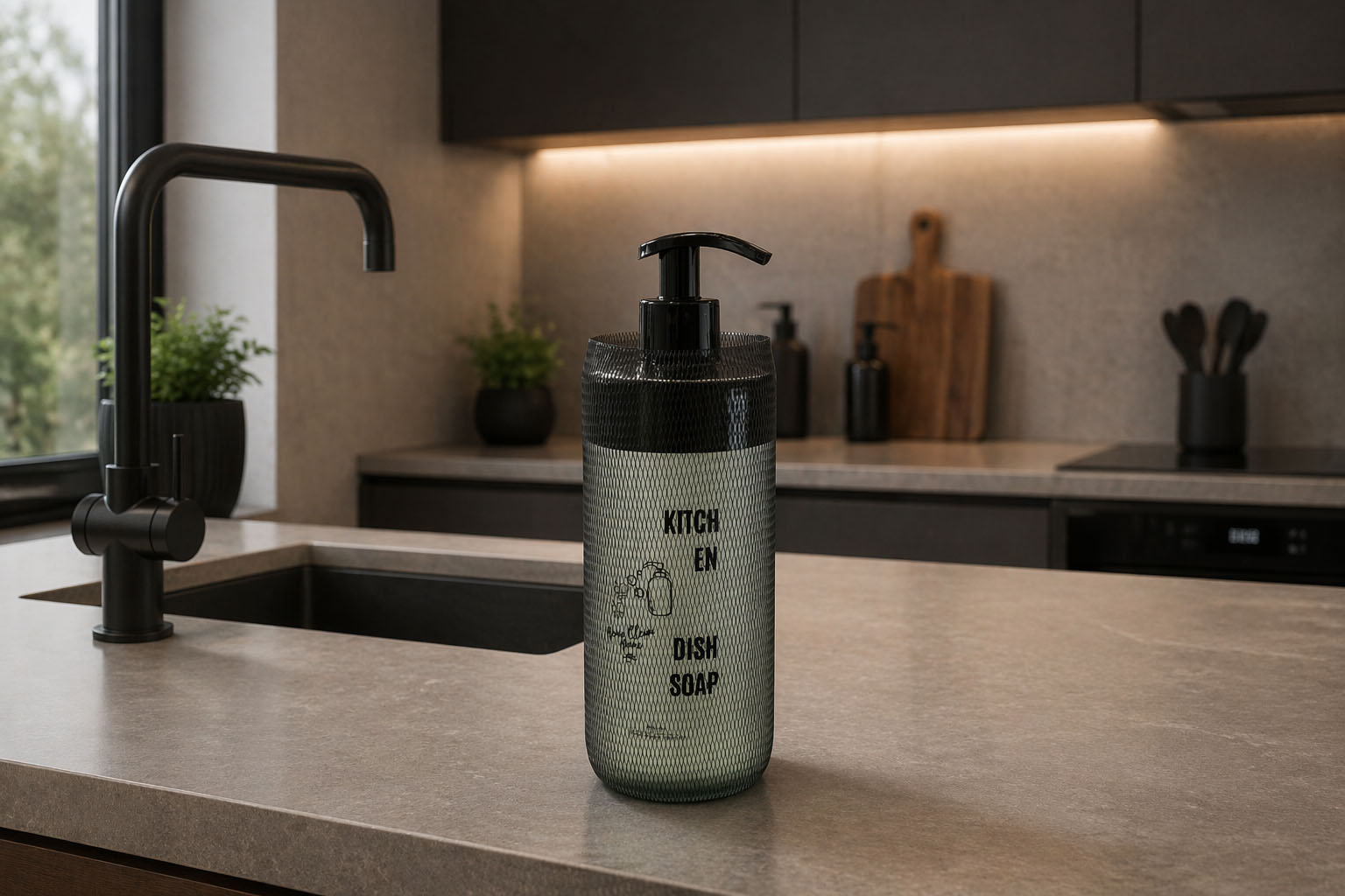 500ml glass liquid soap dispenser with pump for kitchen and bathroom sink in modern design