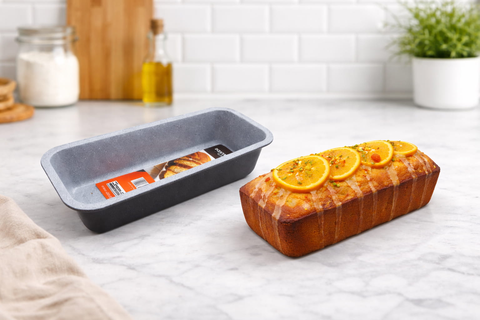 Dosthoff 32cm loaf pan with Greblon B2 nonstick marble coating for baking bread and cakes