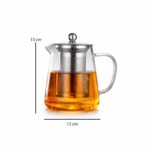 borosilicate glass teapot with stainless steel infuser and lid 950ml