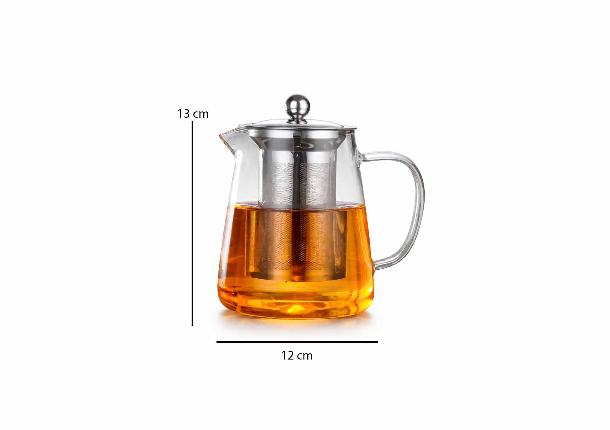 borosilicate glass teapot with stainless steel infuser and lid 950ml