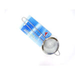 stainless steel tea strainer with fine mesh and long handle for kitchen use