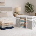 Sweater Storage Bag PVC Window Grey Striped