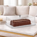clear plastic cake serving tray with lid for dessert presentation