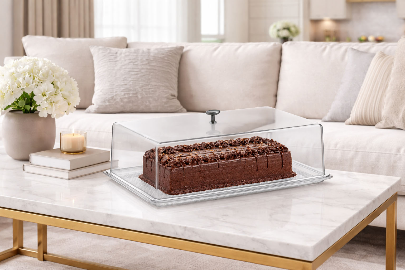 clear plastic cake serving tray with lid for dessert presentation