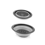 STRAINER OVAL COLLAPSIBLE SILICONE & PLASTIC - Grey