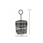 Black Round Cutlery Holder with Handle 4 Compartments