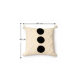 Bohemian tufted throw pillow 45x45 cm cream cotton cushion with geometric design on chair