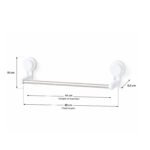 suction cup steel towel holder with drill-free waterproof mounting system for bathroom wall installation.