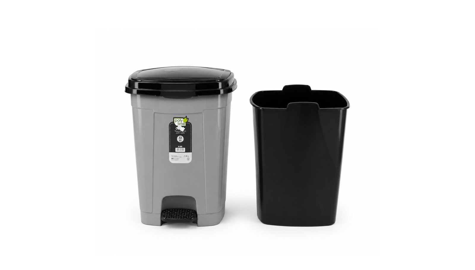 Pedal-Dustbin-With-Inner-Bucket-Grey