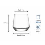 low glasses set of 6 with 345 ml capacity made from durable clear glass for water juice and soft drinks in Lebanon