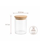 Set of 12 glass spice jars with airtight bamboo lids for kitchen spice organization and storage in Lebanon