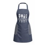 KITCHEN APRON WITH HAND TOWELS POCKETS - Blue