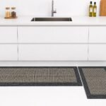 2 piece kitchen mat set with latex non slip backing modern design