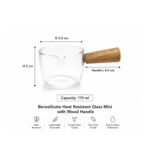 mini sauce pot with wooden handle and pouring spout for sauces and gravy.