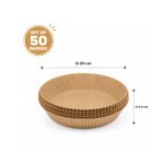 50 pieces disposable round air fryer paper liners non-stick baking paper 20cm for air fryer and oven use