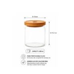 680ml Round Glass Jar with Bamboo Wood Lid