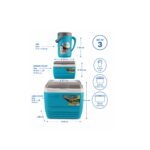 3-piece ice cooler set with 32L cooler, 4.5L cooler, and 2.5L thermo jug for camping and beach use in Lebanon