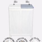 LAUNDRY BASKET WITH WHEELS FOLDABLE 100L - White