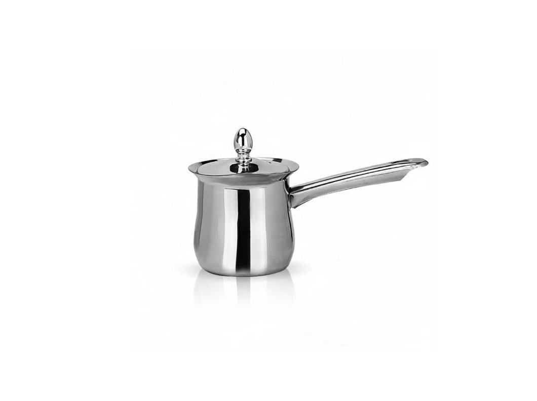 Turkish coffee pot 560 ml with lid and heat-resistant handle on white background for Turkish coffee preparation in Lebanon