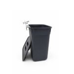 Dunya Hanging Trash Container with Lid 7L Granite