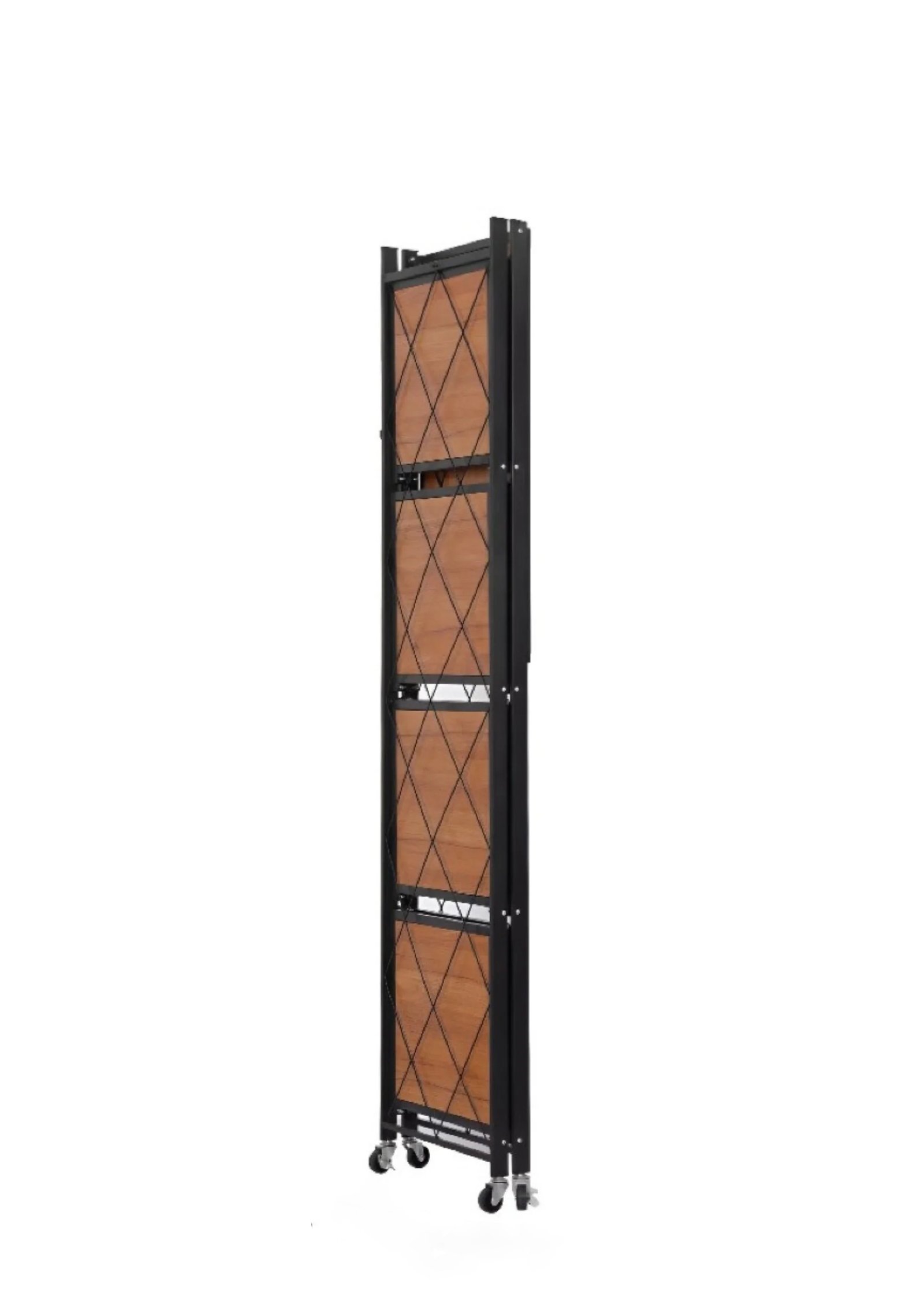 Foldable 4-tier wooden and metal storage rack for kitchen and home organization in Lebanon