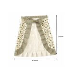Floral Half Waist Apron With Towel Pocket Beige Grey