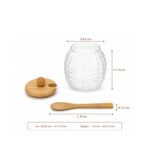 Textured Glass Sugar Jar with Bamboo Lid and Spoon