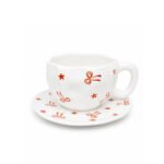 ceramic red heart cup and saucer set for coffee tea cappuccino Lebanon Homedash