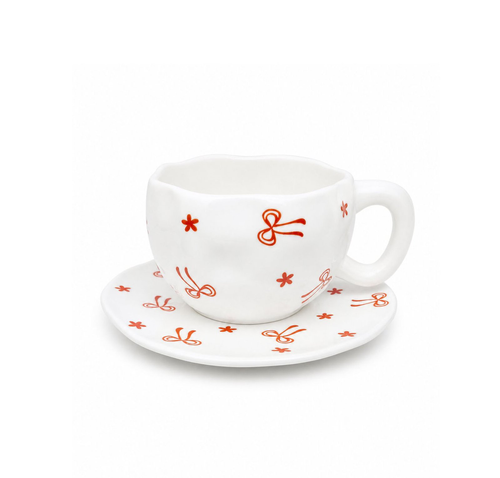 ceramic red heart cup and saucer set for coffee tea cappuccino Lebanon Homedash