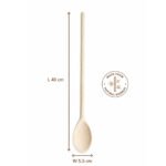 40 cm natural bamboo cooking spoon with comfort grip handle for mixing stirring and cooking in kitchen