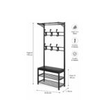 shoe bench, 2 shoe shelves, hanging rail, and 6 hooks for bedroom or entryway storage in Lebanon.