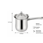 Turkish coffee pot 750 ml with lid and heat-resistant handle on white background for Turkish coffee preparation in Lebanon