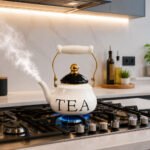 metal tea kettle 1.5 liter with decorative design and sturdy handle on white background from Homedash Lebanon
