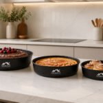 Valencia Series 3-piece black ceramic non-stick stackable oven pan set for cakes pastries and baking in Lebanon