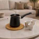 Natural bamboo round heat resistant trivet 15 cm for hot pots, pans, casseroles, and teapots on kitchen tables and countertops