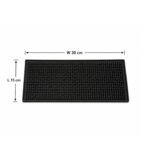 Black rubber non-slip countertop drying mat 15x30 cm for cups and glassware on kitchen counter