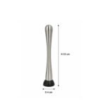 cocktail muddler with textured head for smashing ice and fresh fruit in cocktails and drinks.