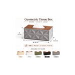 Geometric Tissue Box Cover Wooden Lid