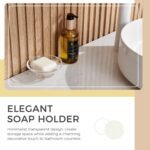 round Plexi soap dish with thick base for bathroom or kitchen use